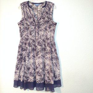 Simply Vera by Vera Wang | Sz: L | Purple and White Printed Dress